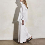 MONDO CORSINI Leitizia Cotton White Relaxed Shoulder Shirt in White