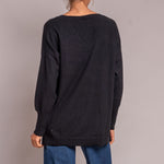 JUMPER 1234 Oversize V Neck Jumper in Black