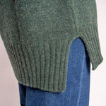 CASH CA Long V Neck Chunky Knit in Dark Green