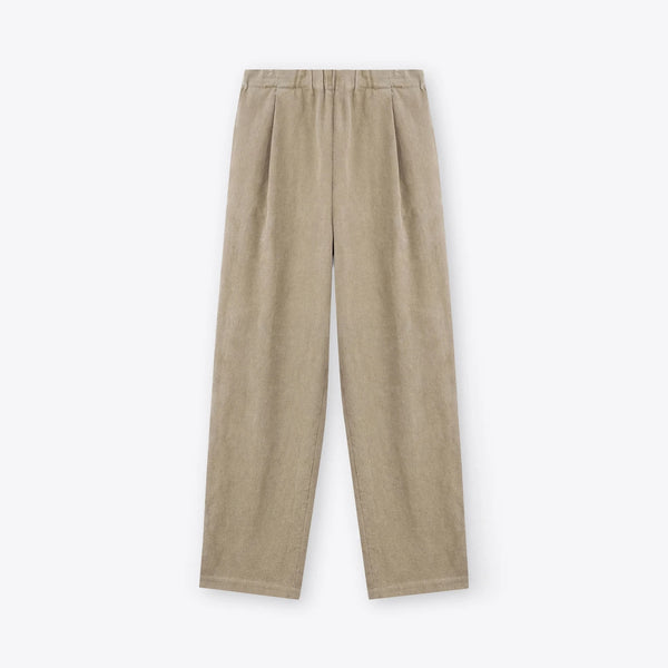 ROSSO35 Baby Cord Tapered Leg Trousers in Khaki