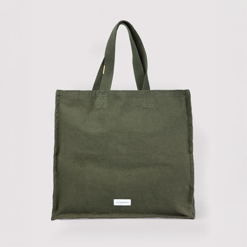 LES PENSIONNAIRES Organic Cotton Large Bag in Caper Green