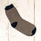 JUMPER 1234 Stripe Socks in Navy/ Light Brown