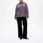 BAUM UND PFERDGARTEN Jeanne Top in Plum Polo Stripe