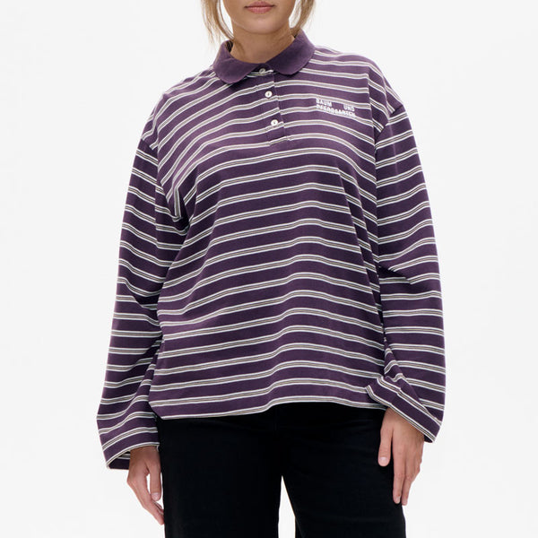 BAUM UND PFERDGARTEN Jeanne Top in Plum Polo Stripe