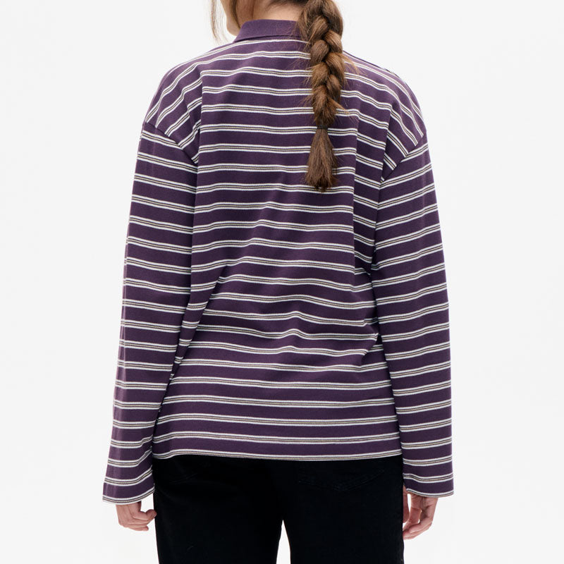 BAUM UND PFERDGARTEN Jeanne Top in Plum Polo Stripe