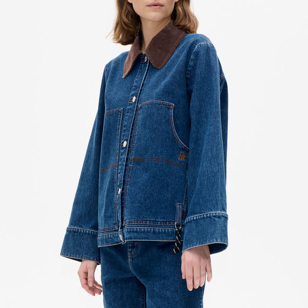BAUM UND PFERDGARTEN Benilda Jacket  in Dark Blue Denim