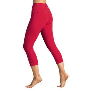 Stretch Cropped Jeans in Red