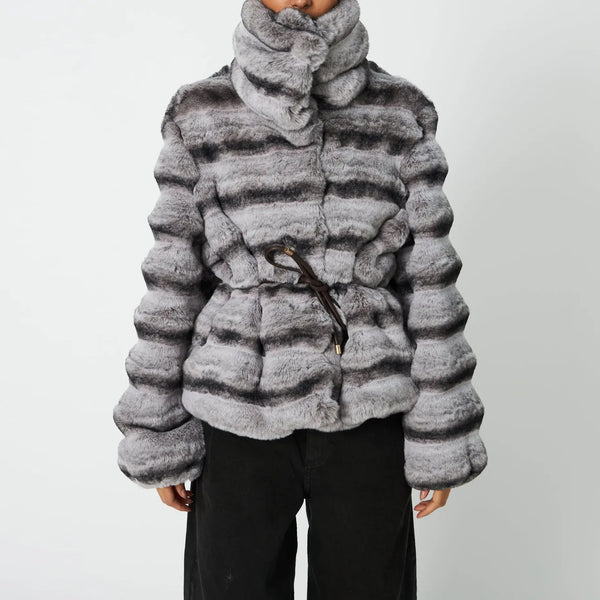 STELLA NOVA Faux Fur Jacket in Brown