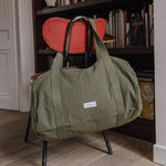 LES PENSIONNAIRES Organic Cotton Bowling Bag in Caper Green