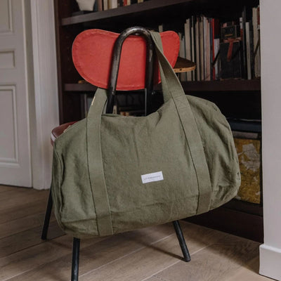 LES PENSIONNAIRES Organic Cotton Bowling Bag in Caper Green