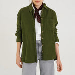 SACRECOEUR Rupine Oversized Shirt in Algae