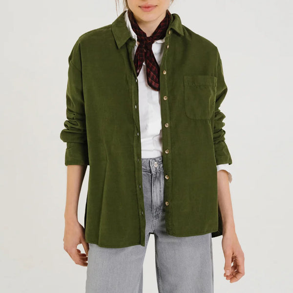 SACRECOEUR Rupine Oversized Shirt in Algae