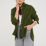 SACRECOEUR Rupine Oversized Shirt in Algae