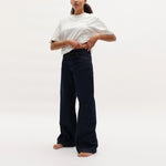BAUM UND PFERDGARTEN NO 03 High Waisted Wide Leg Jeans in Dark Blue