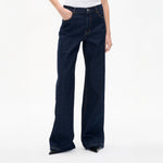 BAUM UND PFERDGARTEN NO 03 High Waisted Wide Leg Jeans in Dark Blue
