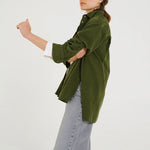 SACRECOEUR Rupine Oversized Shirt in Algae