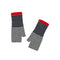 QUINTON & CHADWICK Angora Fingerless Mittens in Grey/Red