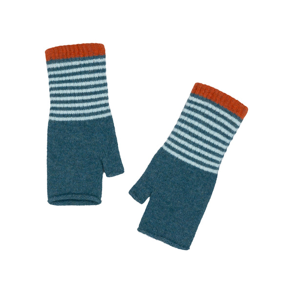 QUINTON & CHADWICK Angora Fingerless Mittens  in Meadow Patch
