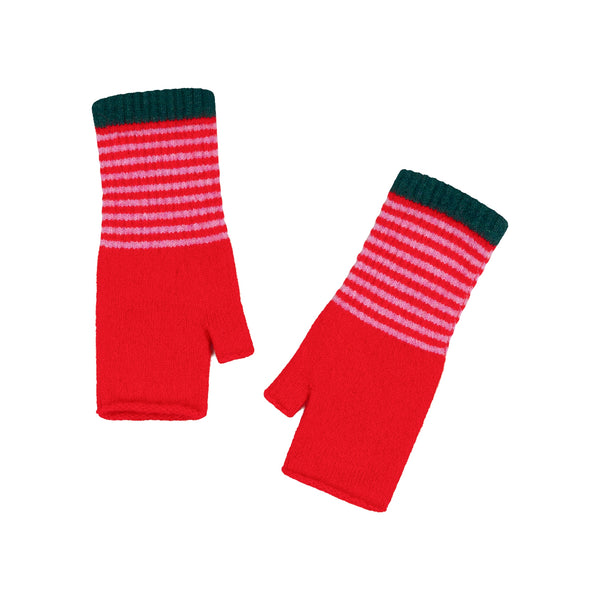 QUINTON & CHADWICK Angora Fingerless Mittens  in Hyper Nature