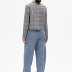 BAUM UND PFERDGARTEN Benni Cropped Wool Blazer in Grey Mini Check