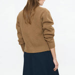BEATRIZ FUREST Morgan Ribbed Shawl Cardigan in Camel