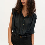 BEATRIZ FUREST Alice Sleeveless Blouse in Black