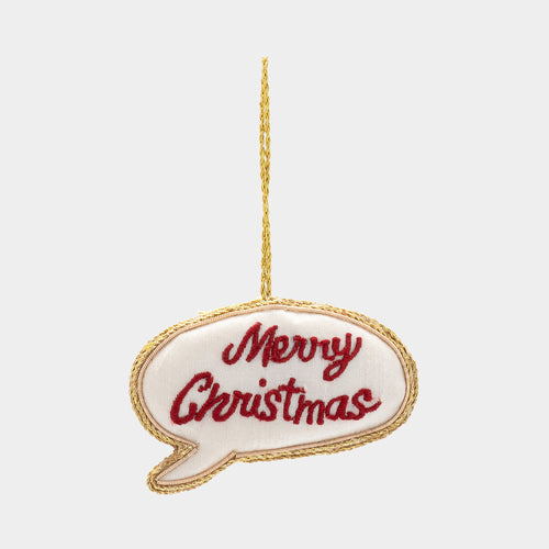ANNA + NINA Merry Christmas Ornament in White/Red/Gold