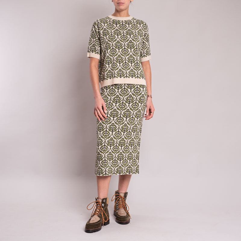 WEEKEND MAX MARA Lena Jacquard Knit Skirt in Green