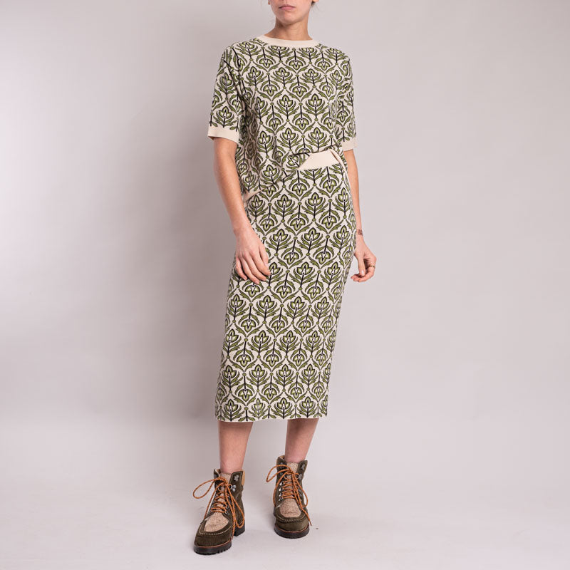 WEEKEND MAX MARA Zufolo Jacquard Knit in Green