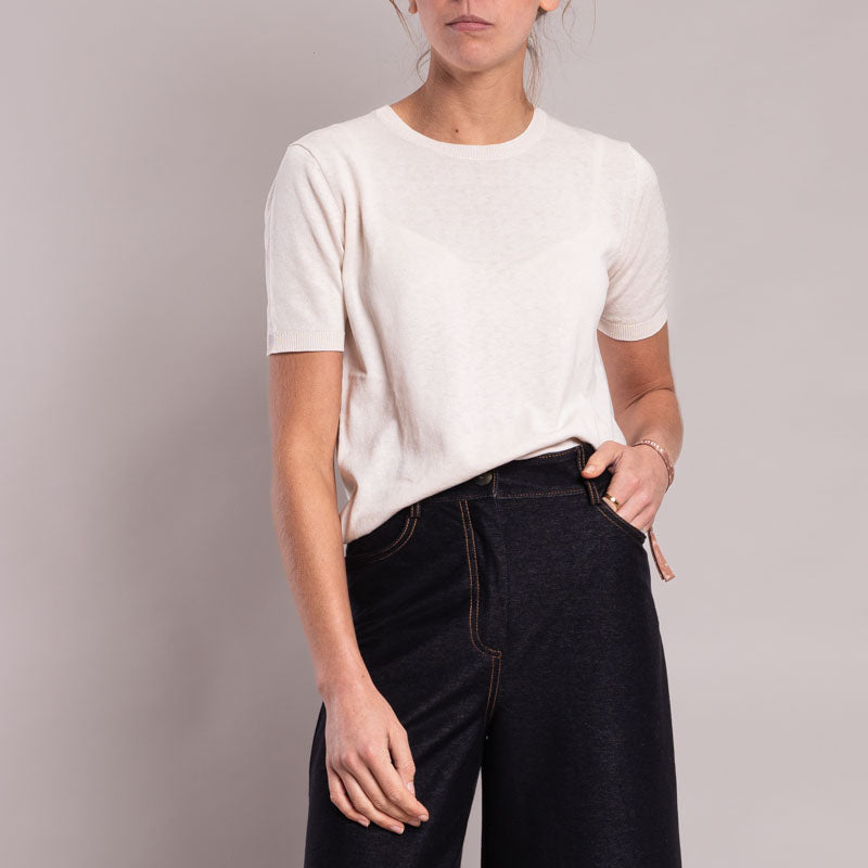 WEEKEND MAX MARA Zibetto Top in Ecru