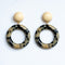FRANCINE BRAMLI EC Medium Hoop Earrings in Grey Leopard Mix