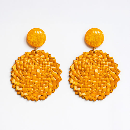 FRANCINE BRAMLI Raphia 24 Earrings in orange