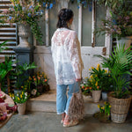 FARM RIO Swan Lake Guipure Off-White Shirt