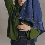 BAUM UND PFERDGARTEN Clarine Cardigan with Scarf in Herb Garden Green