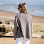 COLLEN & CLARE Zuri Cotton Roll Neck in Cappucino Marl