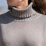 COLLEN & CLARE Zuri Cotton Roll Neck in Cappucino Marl