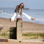 COLLEN & CLARE Zuri Cotton Roll Neck in Cappucino Marl