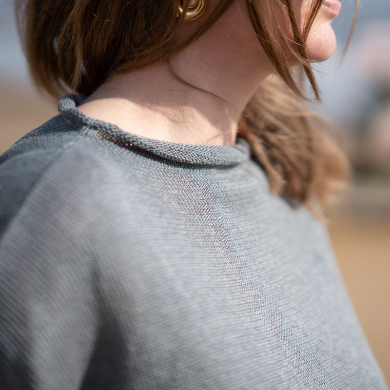COLLEN & CLARE Pea Linen Crop Knit in Smoke