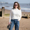 COLLEN & CLARE Egg Lightweight Merino/Cashmere Mix Crop Knit in Ivory