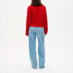 BAUM UND PFERDGARTEN Chleo Cable Knit Cardigan in Adrenaline Rush