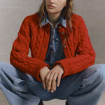 BAUM UND PFERDGARTEN Chleo Cable Knit Cardigan in Adrenaline Rush