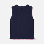 BAUM UND PFERDGARTEN Jorin Fitted Sleeveless Tank with Contrast Trim in Eclipse Blue