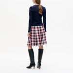 BAUM UND PFERDGARTEN Joye Fitted Long Sleeve Top with Contrast Trim in Eclipse Blue
