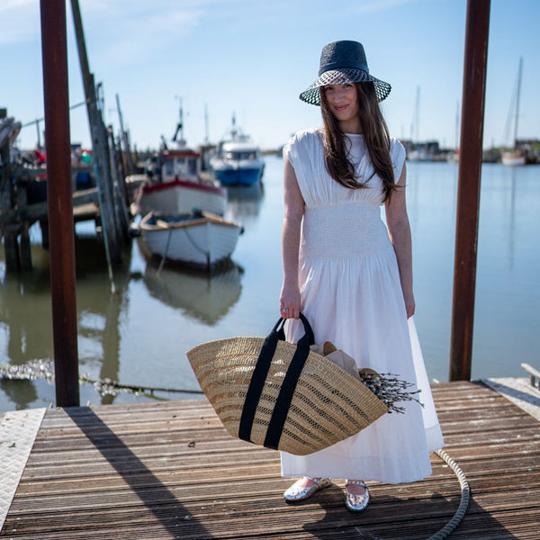 MUUN Maxi Sophie Lace Bag in Natural/Black