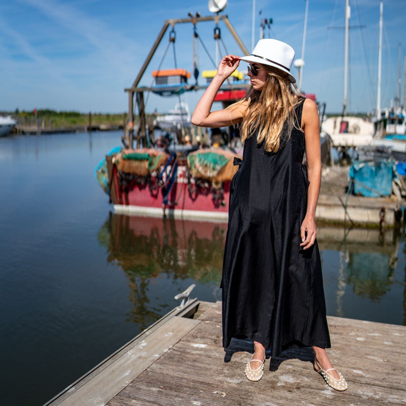 MEI MEIJ Square Neck Jumpsuit in Black