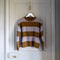 CASH CA Wide Stripe Felted Crew Neck in Olive