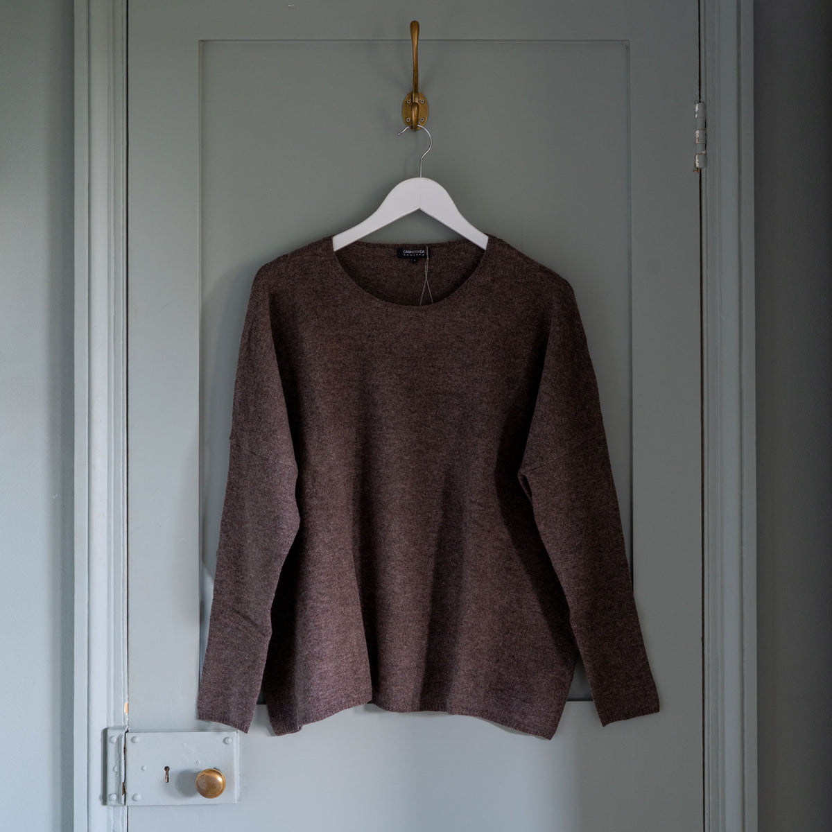 CASH CA Oversized Soft Crew Neck in Carob