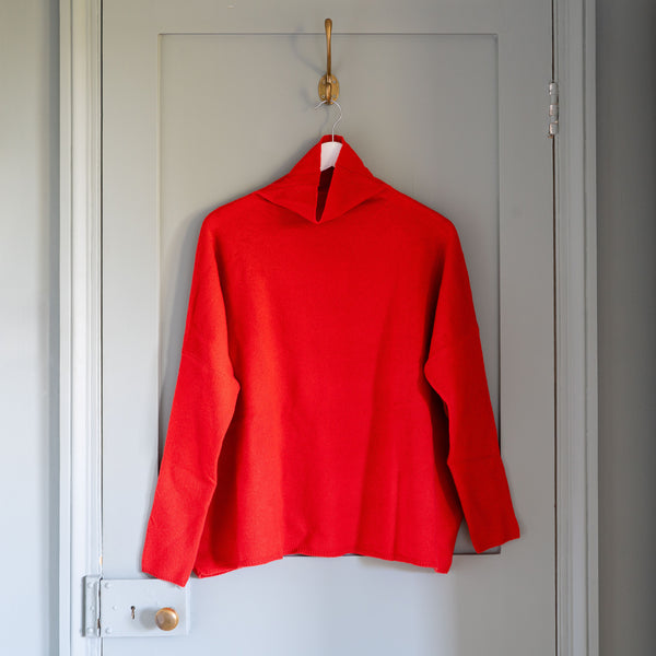 CASH CA Oversized Soft Sweater in Firebrick