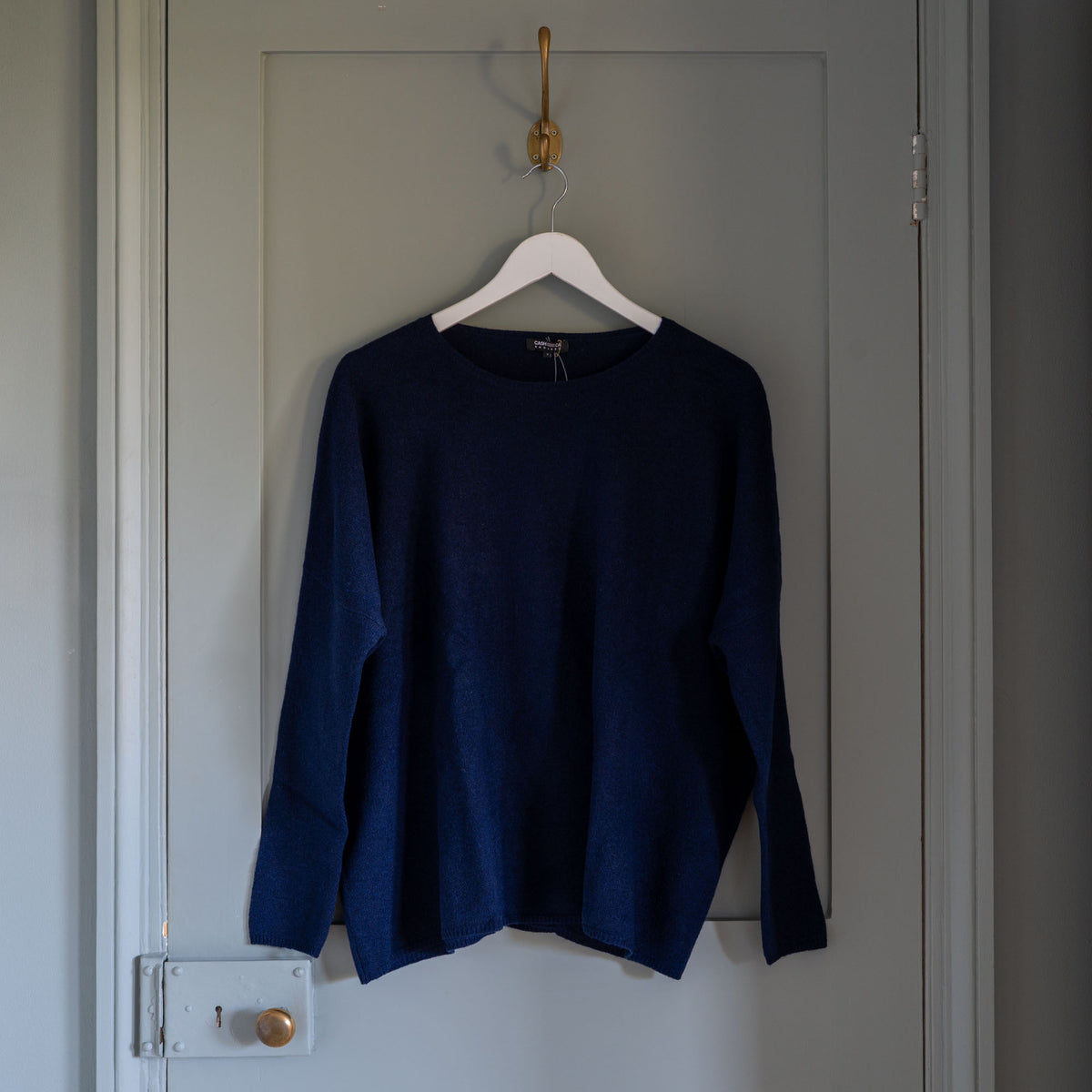 CASH CA Oversized Soft Crew Neck in Navy