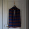 CASH CA Wide Stripe Felted Scarf in Aubergine/Navy